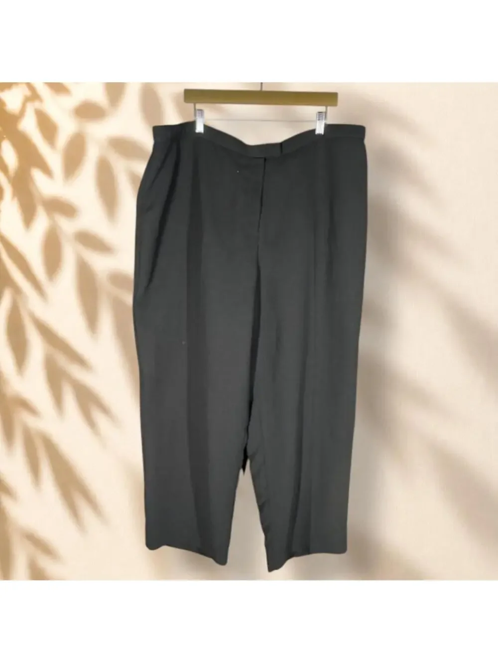 Karen Scott Dress Pants Women 24W Plus Black High Rise Pleated Straight Classic